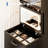 3 in 1 Vanity Desk with 3 Color LED, Compact Makeup Vanity Set with 2 AC Outlets & USB, Dressing Table with Drawers & Acrylic Doors, Nightstand Vanity Mirror, Jewelry Box, Hidden Chair, Black-1261657529
