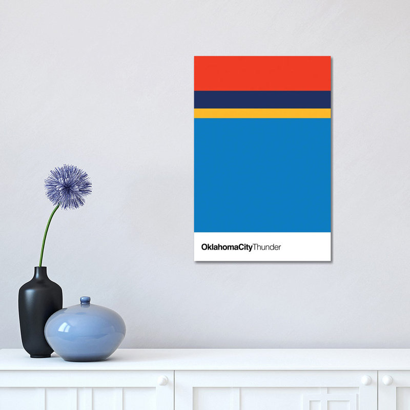 Oklahoma City Thunder Basketball by Avesix - Wrapped Canvas Print, 45.72cm H x 30.48cm W