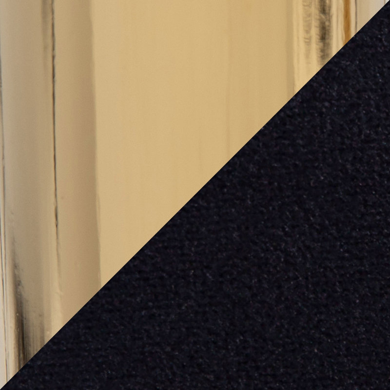 Tabouret de bar réglable, Doré, Noir / tissu
