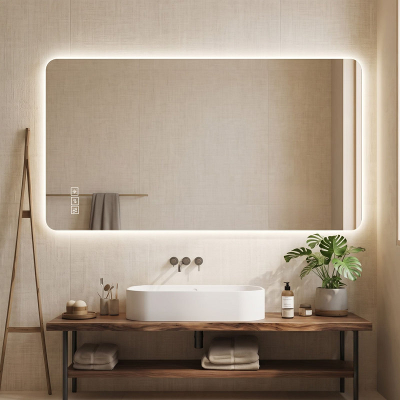 Miroir de salle de bain 48 "x 24" rétro-éclairé à DEL avec désembueur et 3 lumières à intensité variable