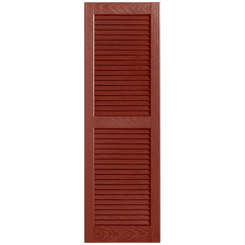 Paire de volets à persiennes droites, 12 po, Rouge, 50 po