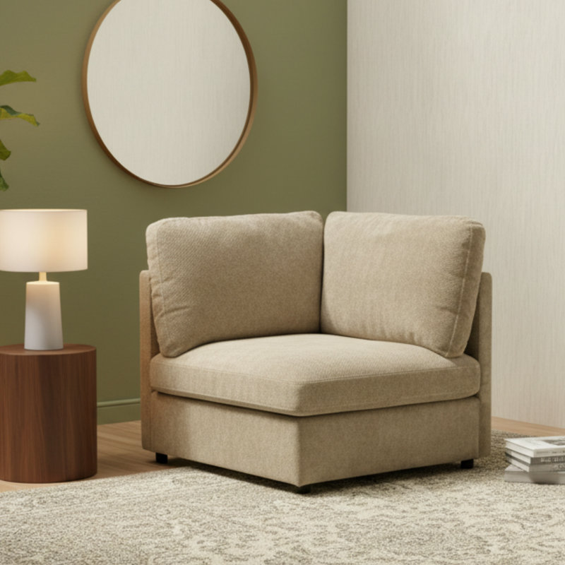 Chaise d'appoint rembourrée avec accoudoirs, Vert