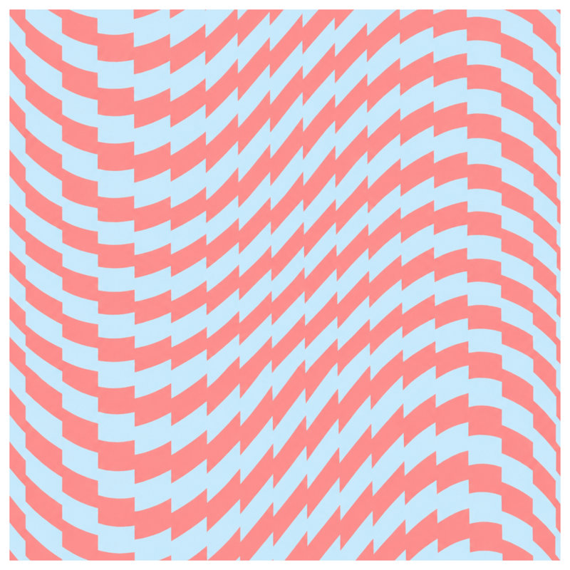 Tapis de bain rouge, bleu et zigzag, L 24 po x L 17 po