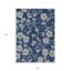 Tapis extérieur lavable floral bleu marine et gris 5 pi x 8 pi