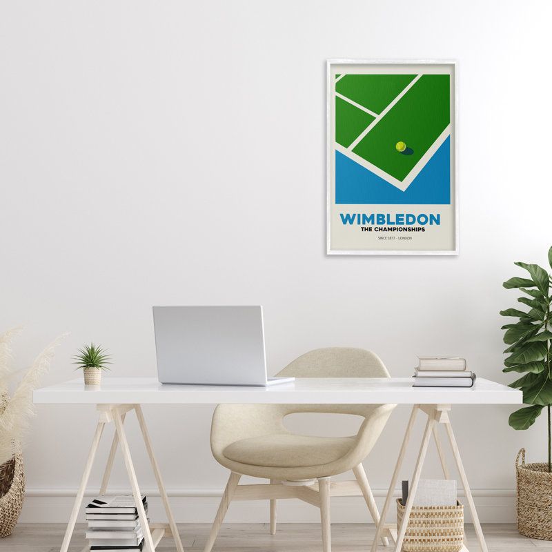 Giclée sur un court de tennis de Wimbledon, design par Andreas Magnusson, H 24 po x l 16 po