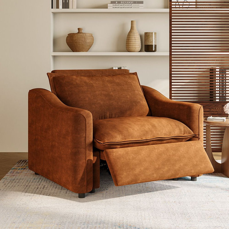 Causeuse inclinable surdimensionnée Modern Power, Brown Pet-Friendly Fabric