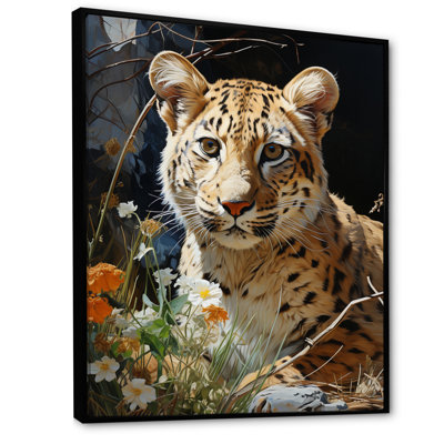 Charlonda Leopard Elegance Pastoral sur toile