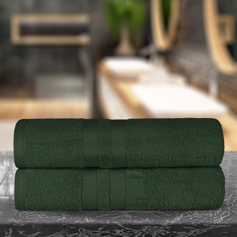 Rodivel Ultra-Soft 2-Piece 100% Cotton Bath Sheet Set, Forest Green