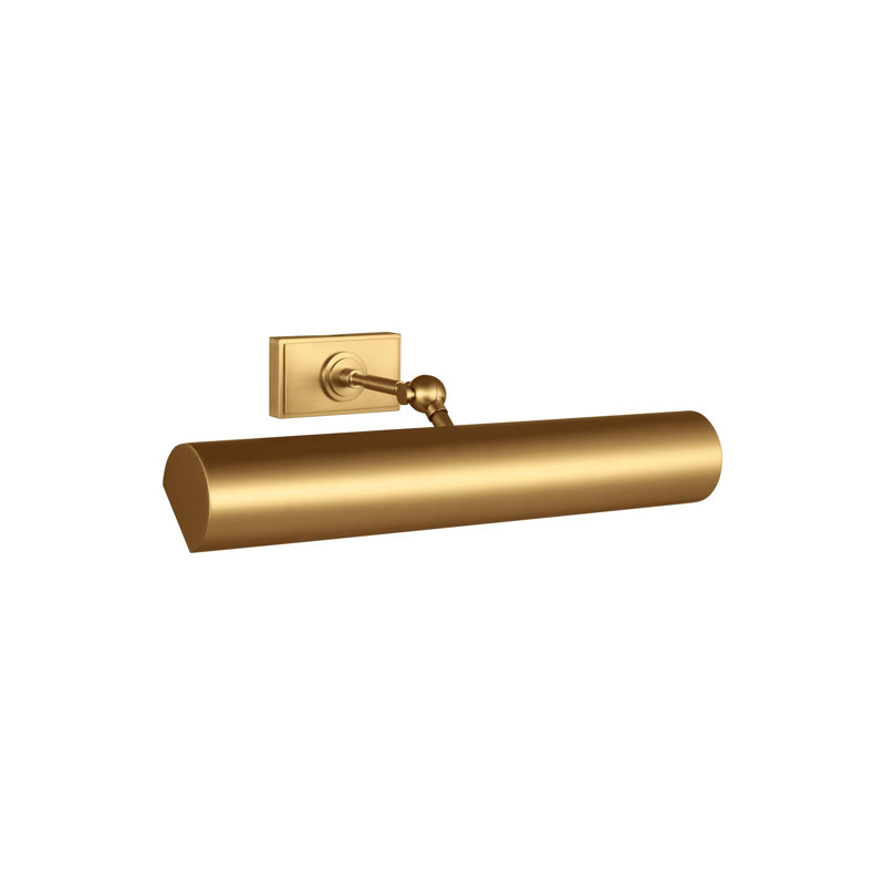 Mendee 1 - Light Hardwired Dimmable Wall Mounted Picture Light, Burnished Brass, 2.5" H x 18" W x 10.3" D