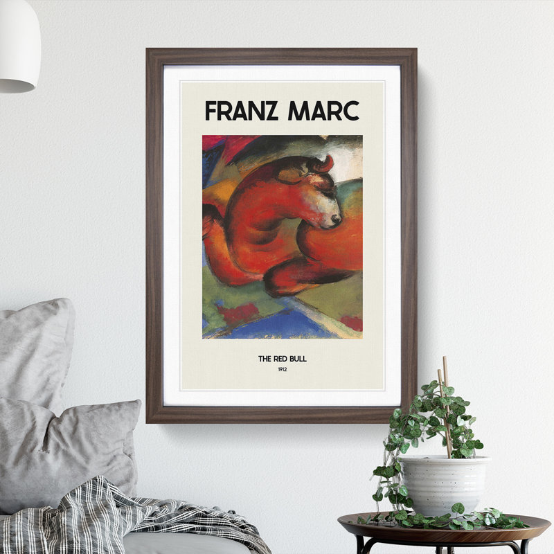 Red Bull by Franz Marc - Picture Frame Graphic Art, 65cm H x 48cm W x 2cm D