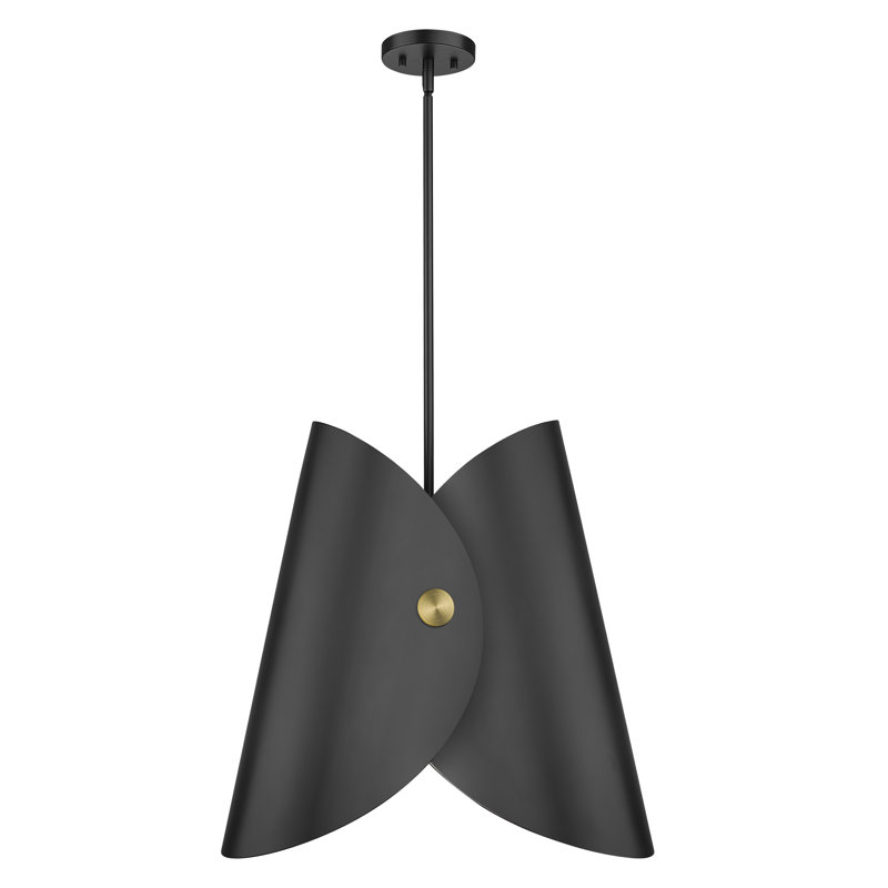 Luminaire suspendu 13 pouces Stijn, Noir mat, Noir et or, 96.03" H x 18" W x 14.25" D