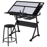 Inbox Zero Adjustable Metal Base Drafting Table & Reviews | Wayfair