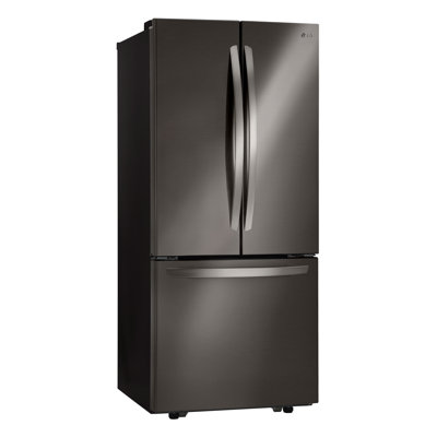 30 in. W 22 cu. ft. French Door Refrigerator with Ice Maker in Black Stainless Steel