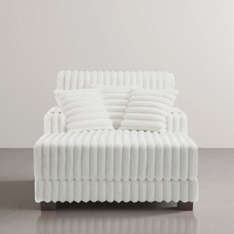 Upholstered Chaise Lounge, Beige
