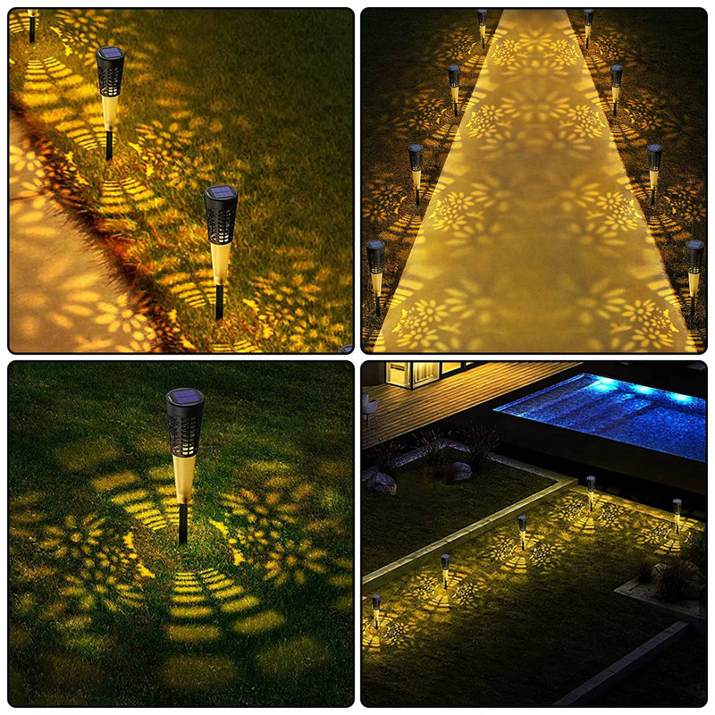 Solar Powered Waterproof Led Path Landscape Lights, Warm White