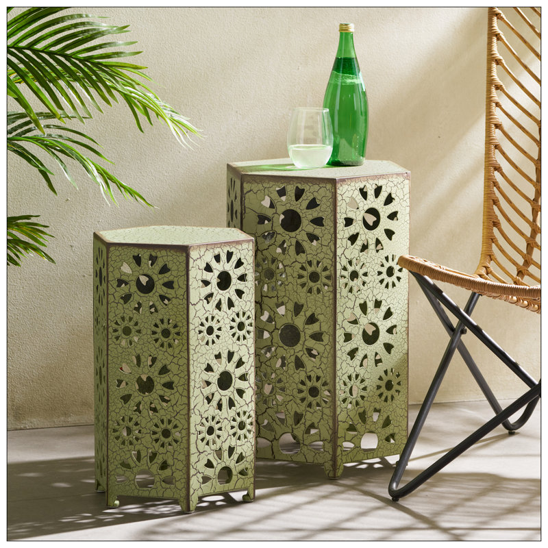 Outdoor ELIANA SIDE TABLE,2 PCS, Green
