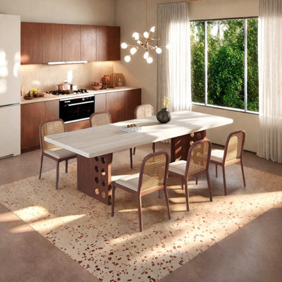 Sintered stone vintage dining table set