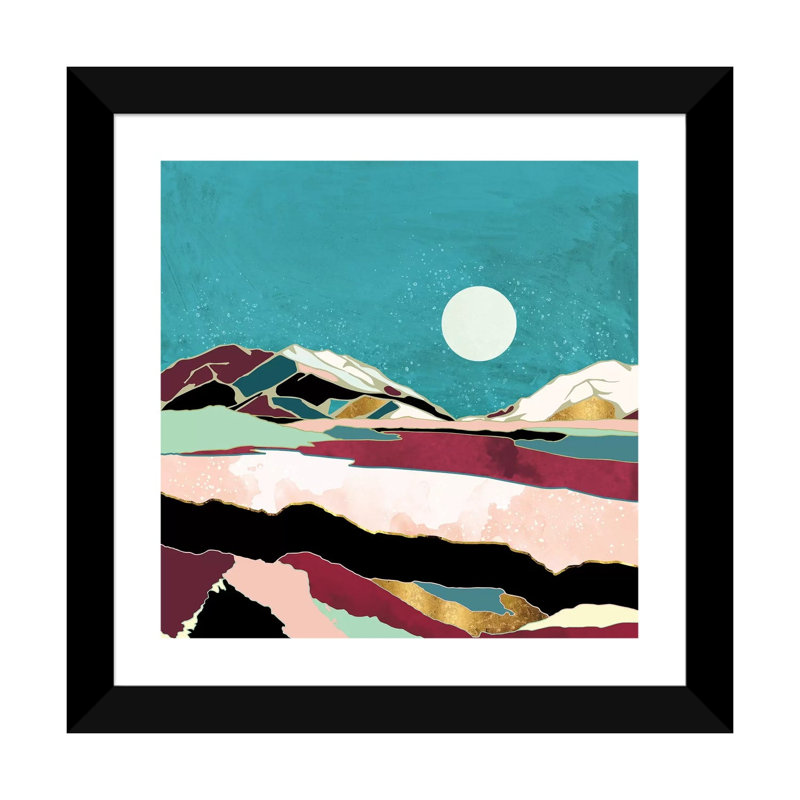 Teal Sky, 24" H x 24" W x 1" D, Black Framed Fine Art Paper