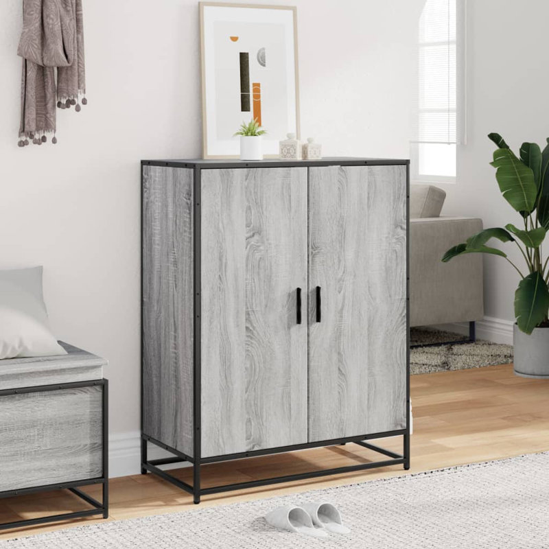 10 Pair Shoe Storage Cabinet, Grey Sonoma