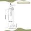Robinet de baignoire carré autoportant avec douche à main Robinet de baignoire en acier inoxydable 304 avec bec cascade et valve en céramique CUPC-125120118
