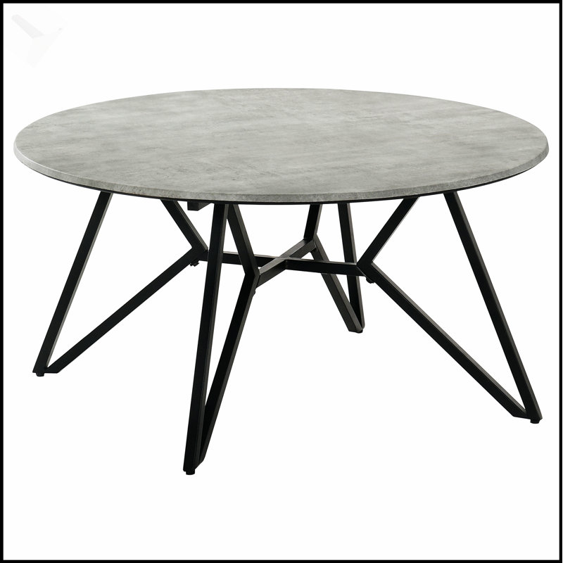 Table basse Travis en ciment et bronze industriel avec charme industriel et élégance moderne, parfaite pour les espaces de vie élégants.