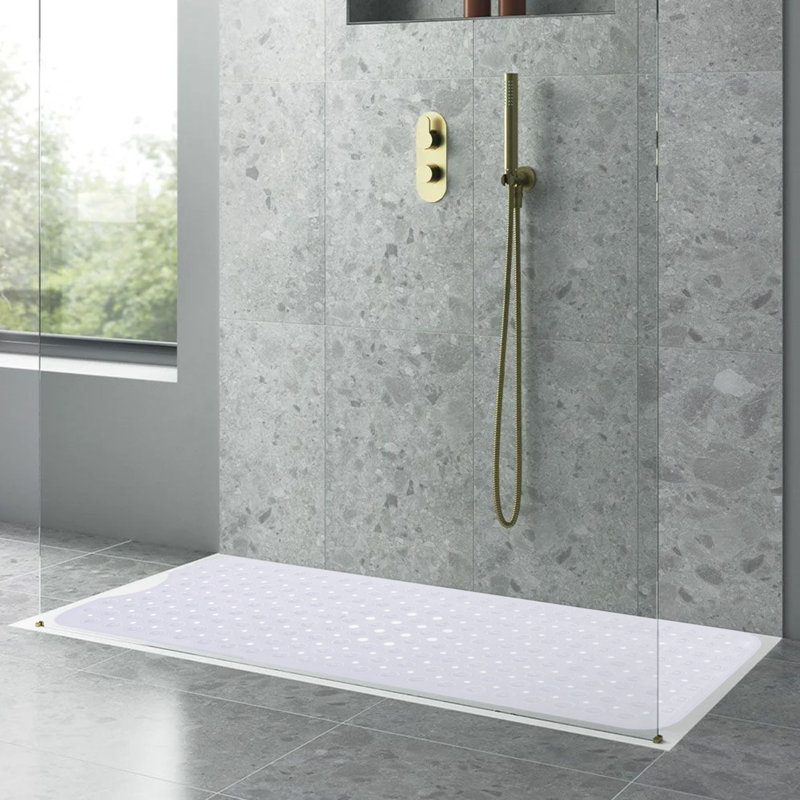 Keesha Plastic / Acrylic Non-Slip Bath Mat, 38cm Width X 70cm Length, White