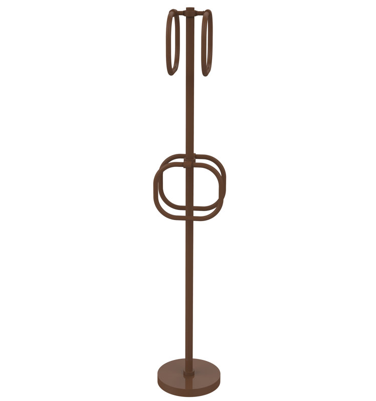 Porte-serviettes sur pied 4 groovy integrated, Bronze antique