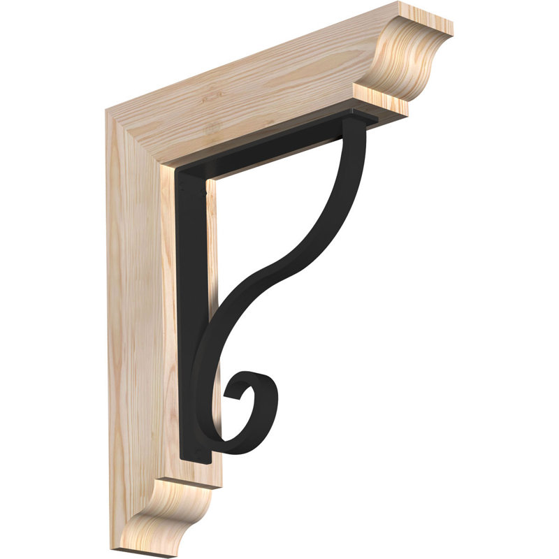 Ashford 4" Triple Brace Ironcrest Bracket, 23"H x 20"D, 3 1/2"W x 4"T Douglas Fir (Smooth)