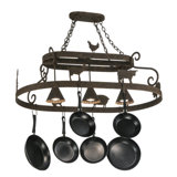 Barn Animals Steel Handcrafted Oval Chandelier Pot Rack