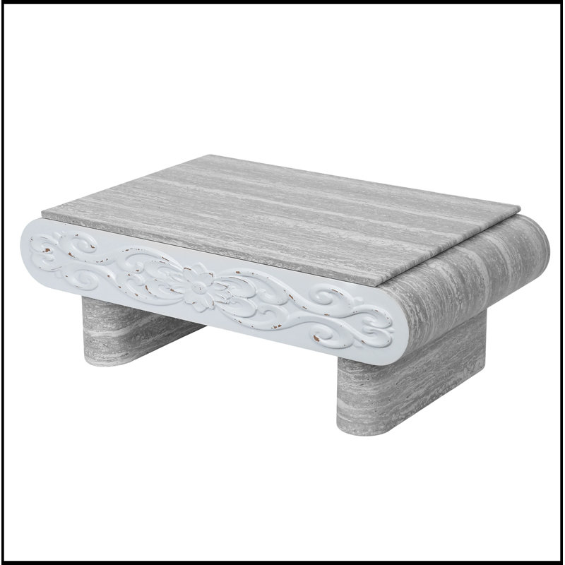 Plateau relevable avec rangement caché Frederica, Gris