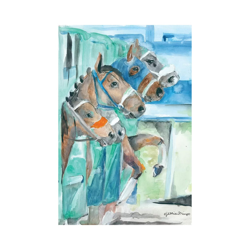 Starting Line by Jessica Mingo - Wrapped Canvas Painting, 20.32 cm H x 30.48 cm W