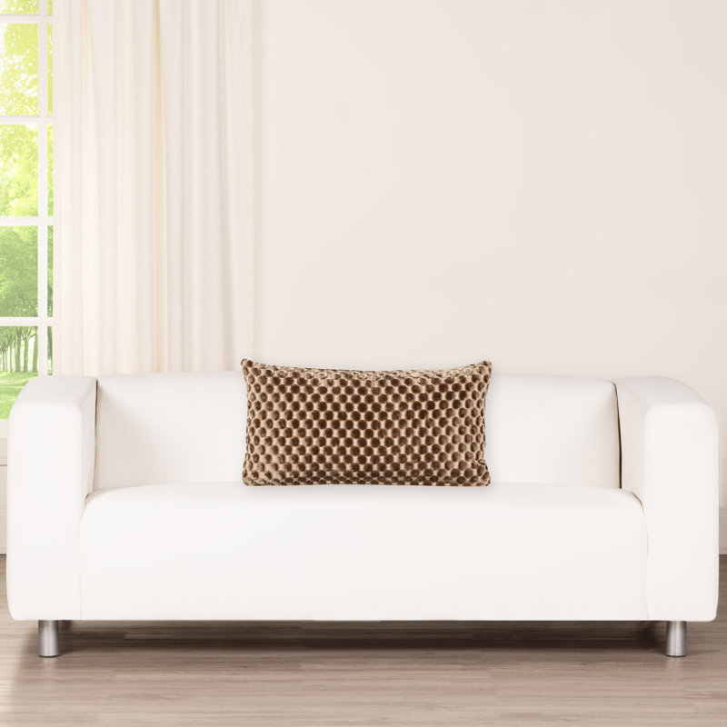Oreiller en velours Nirvan, Champignon, Plumes, Rectangle H 14 po x l 26 po