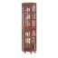 Vitrine de coin 70 po avec tablettes réglables et système d'éclairage, verre trempé 4-883059130