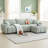LoopLux 110" Modular L-Shape Sectional Sofa - Boucle Fabric with Pull-Line Design, Movable Ottoman & 330 lb Capacity - 4-Seater-1489094817