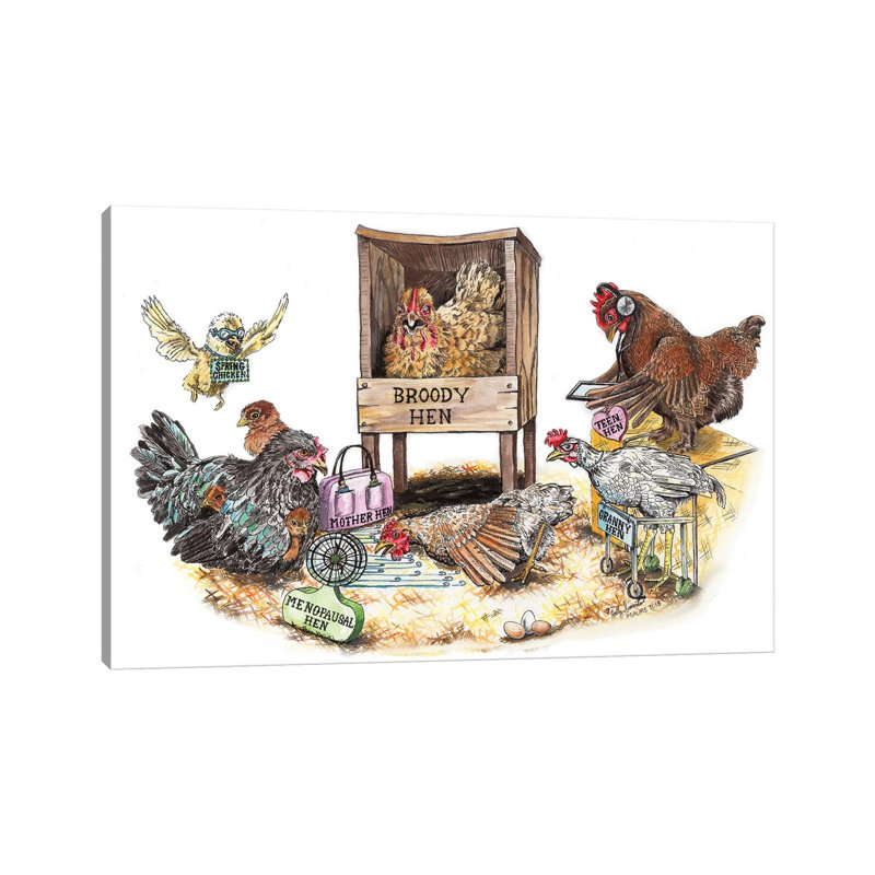 Life In The Coop by Holly Simental - Wrapped Canvas Print, 152.5 cm H x 101.5 cm W