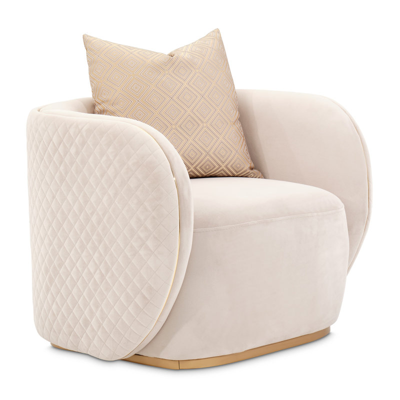 Ariana Barrel Chair, Beige Velvet