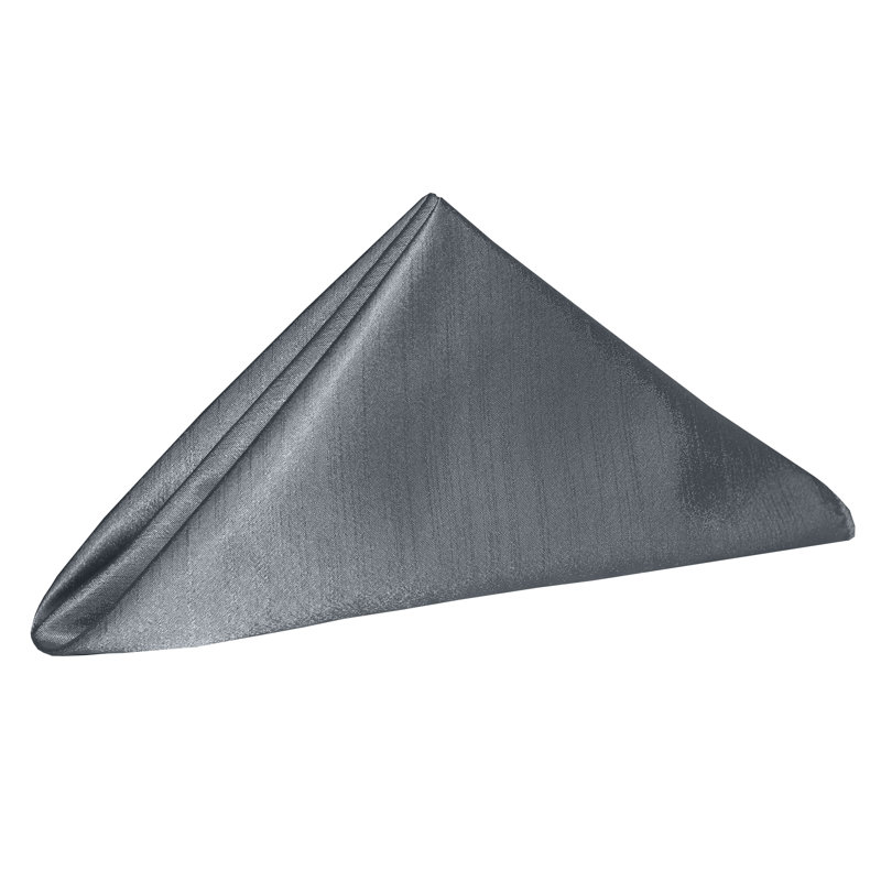 Atharv Silk Square Napkin, Charcoal