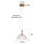  Luminaire suspendu en forme de dôme à 1 lumière de 10,23 po de large avec abat-jour en verre pétale avec cordon-126836032