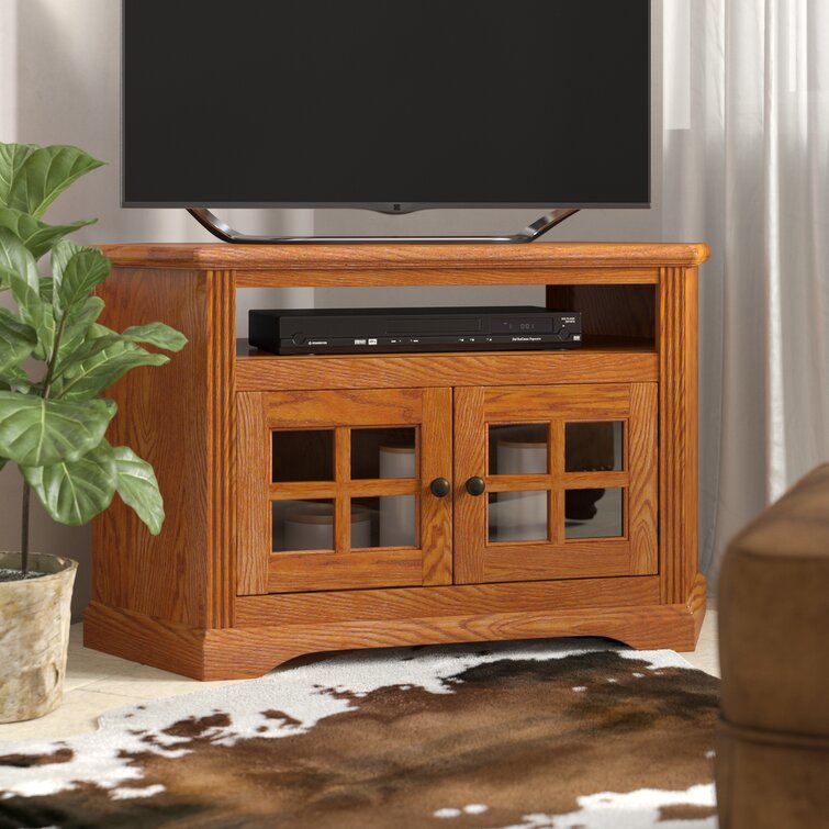 Foundry Select Meuble télé de coin en bois massif pour téléviseur de 50 po  ou moins Rafeef et Commentaires - Wayfair Canada