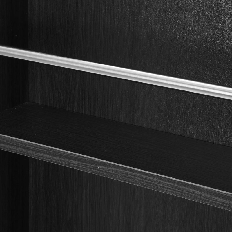 Arch Floor Mirror with Shelves, Black
