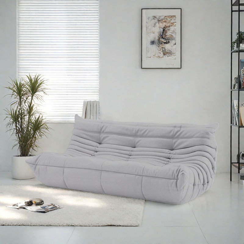 Canapé simple paresseux chenille, Suède gris