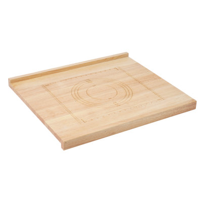 24 x 20 Inch Reversible Wooden Pastry Board with Measurement Markings, Z-Shaped Over Counter Chopping Board, Solid Rubber Wood Kneading Board for Baking Pizza Bread Pie
