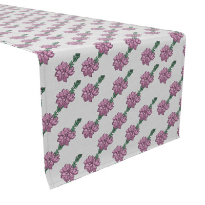 Rectangular Floral Cotton Table Runner