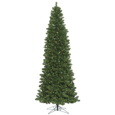 Flocked Green Fir Artificial Christmas Tree with 300 LED Clear/White Lights