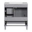 Meuble-lavabo 30 po, armoire grise moderne avec bois massif, lavabo, 3 tiroirs et porte pour meuble-lavabo fascinant, structure en bois, lavabo en céramique, superbe fermeture silencieuse-894961089