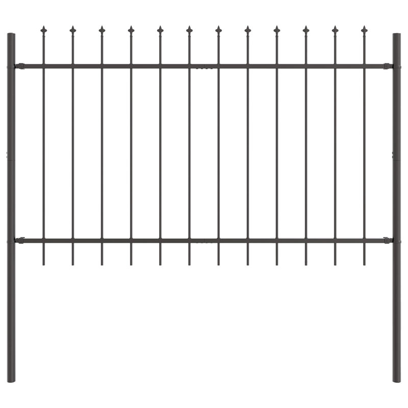 Clôture de jardin vidaXL, 2 pièces, gris 11,15 x 2,62 pi, acier thermolaqué