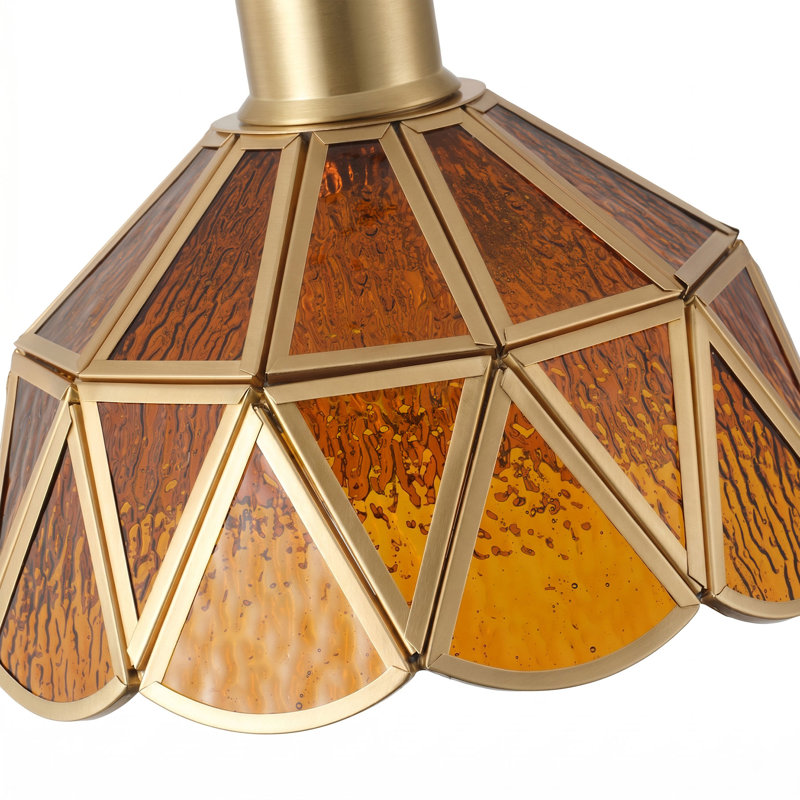 1-Dark brown glass iron dimmable pendant light