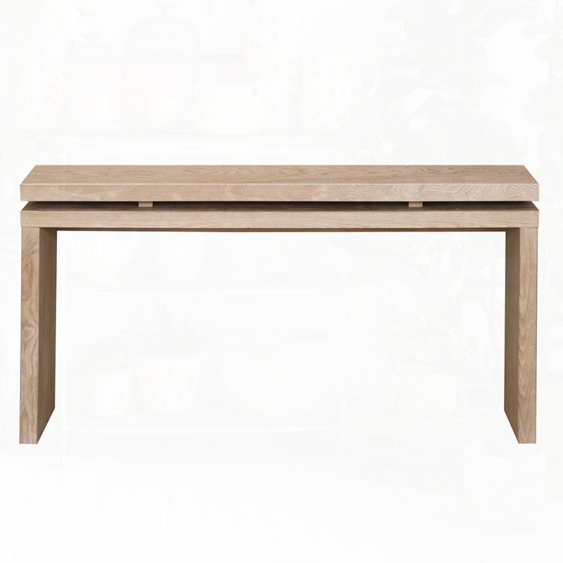 Farmhouse Retro Wooden Console Table, Antique Natural