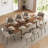 Modern Extendable Dining Table, 63" to 94" Rectangular Wood Kitchen Table with Tapered Metal Legs, Walnut/Gold