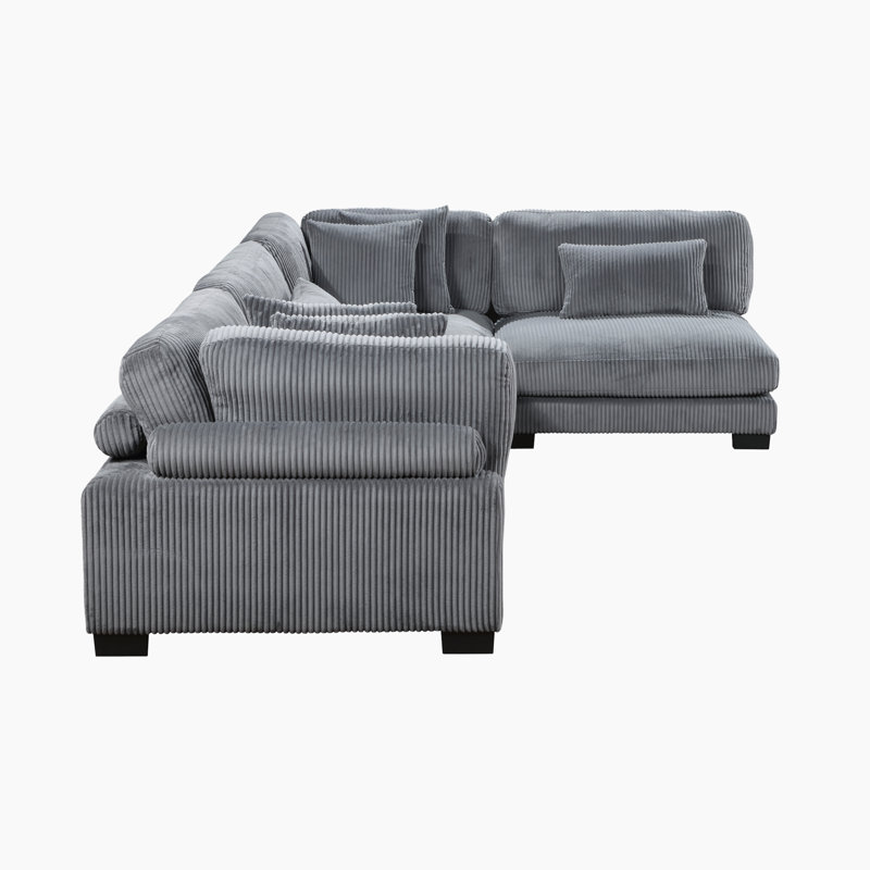 Brinsley 135”W Modern Track Arm Modular Sectional Sofa